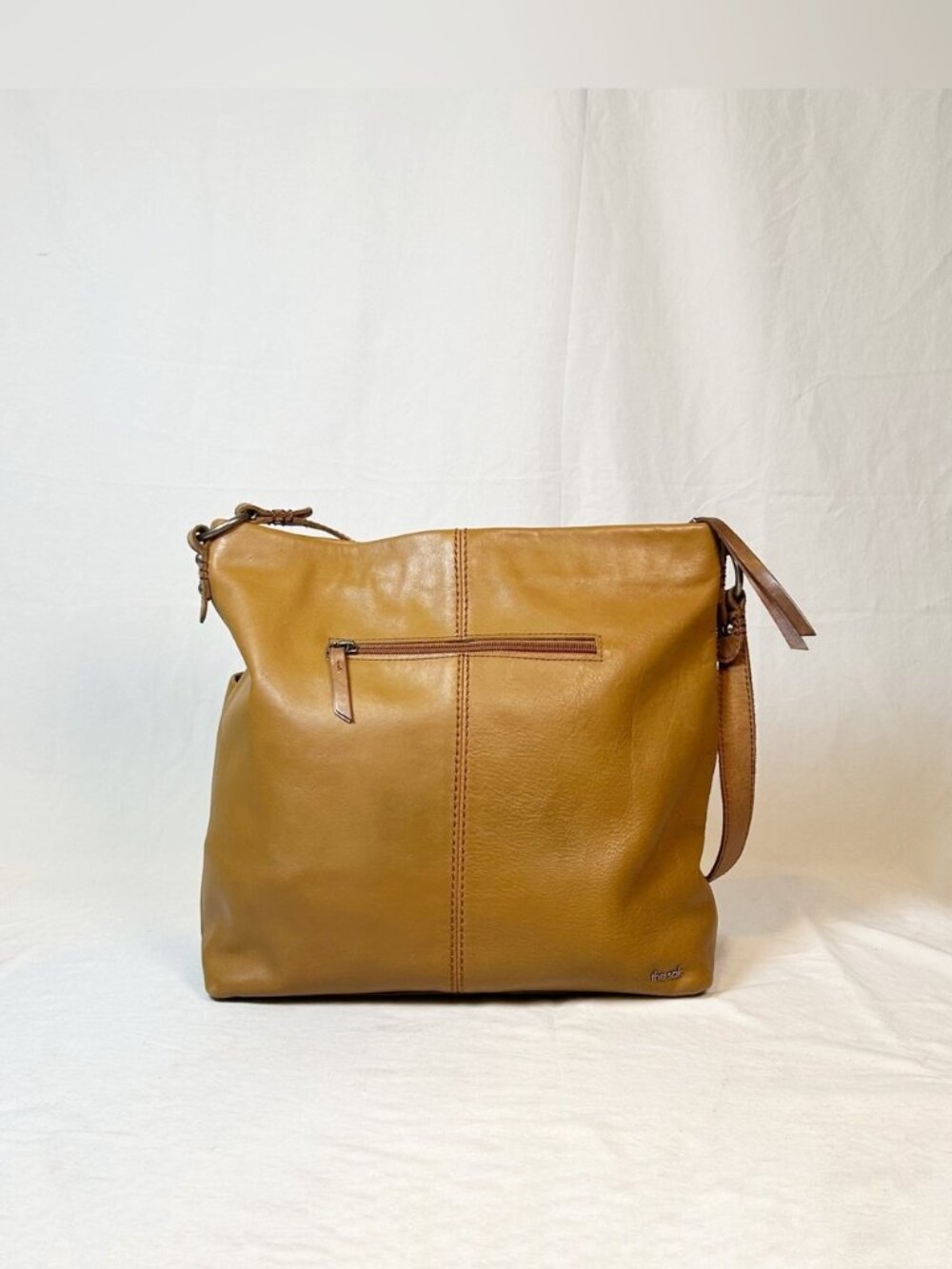 The Sak Ashland Camel Brown Leather Fringe Boho Western Bucket Shoulder Bag - Picture 7 of 7